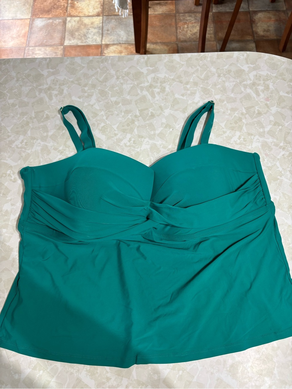 Time and Tru Teal Tankini Camisole Top